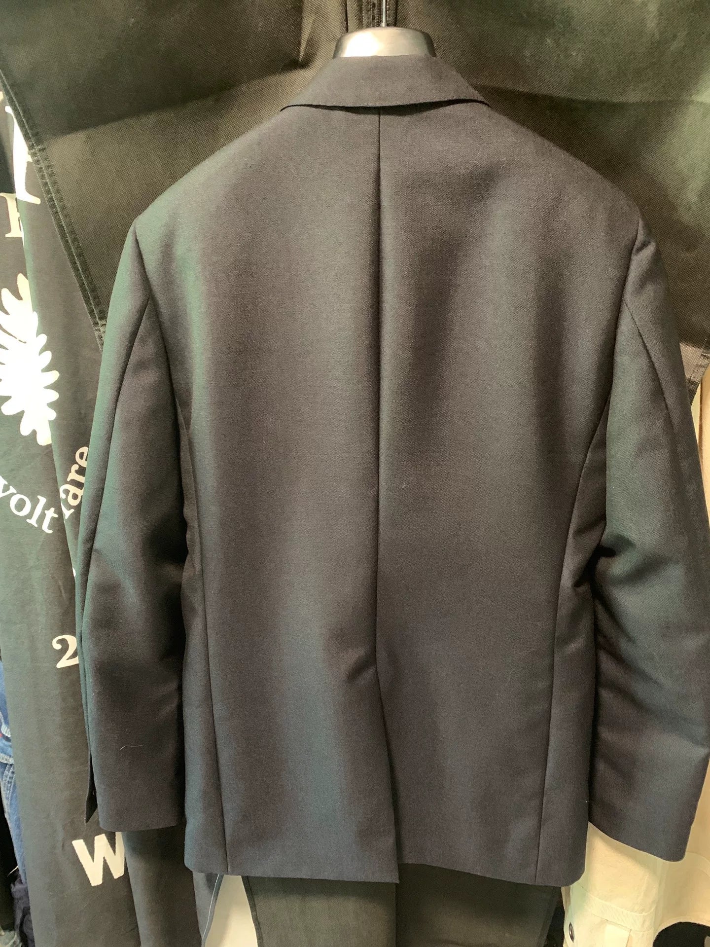 calvin klein navy wool blend blazer