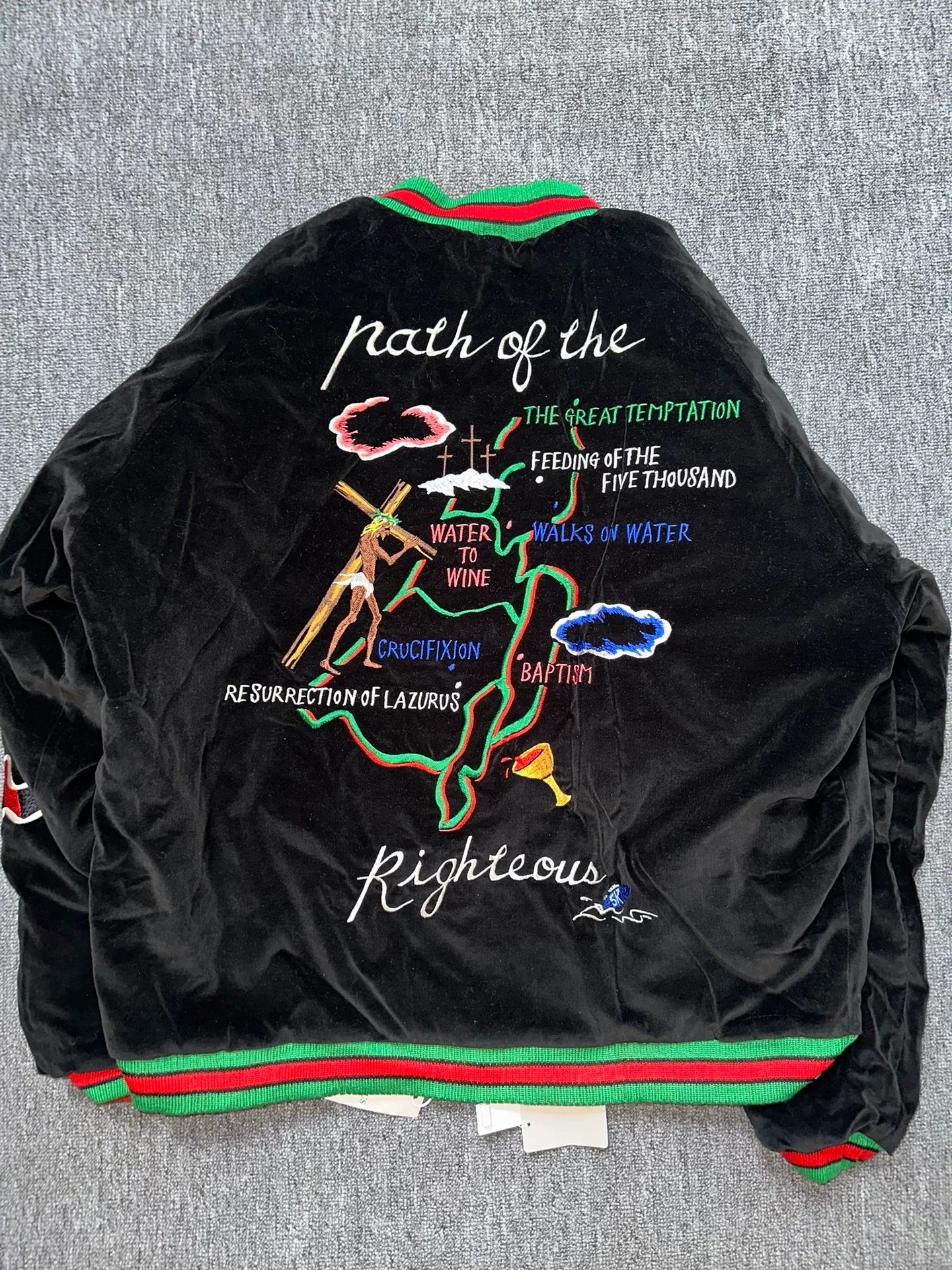 Saint Michael Velvet Souvenir Jacket