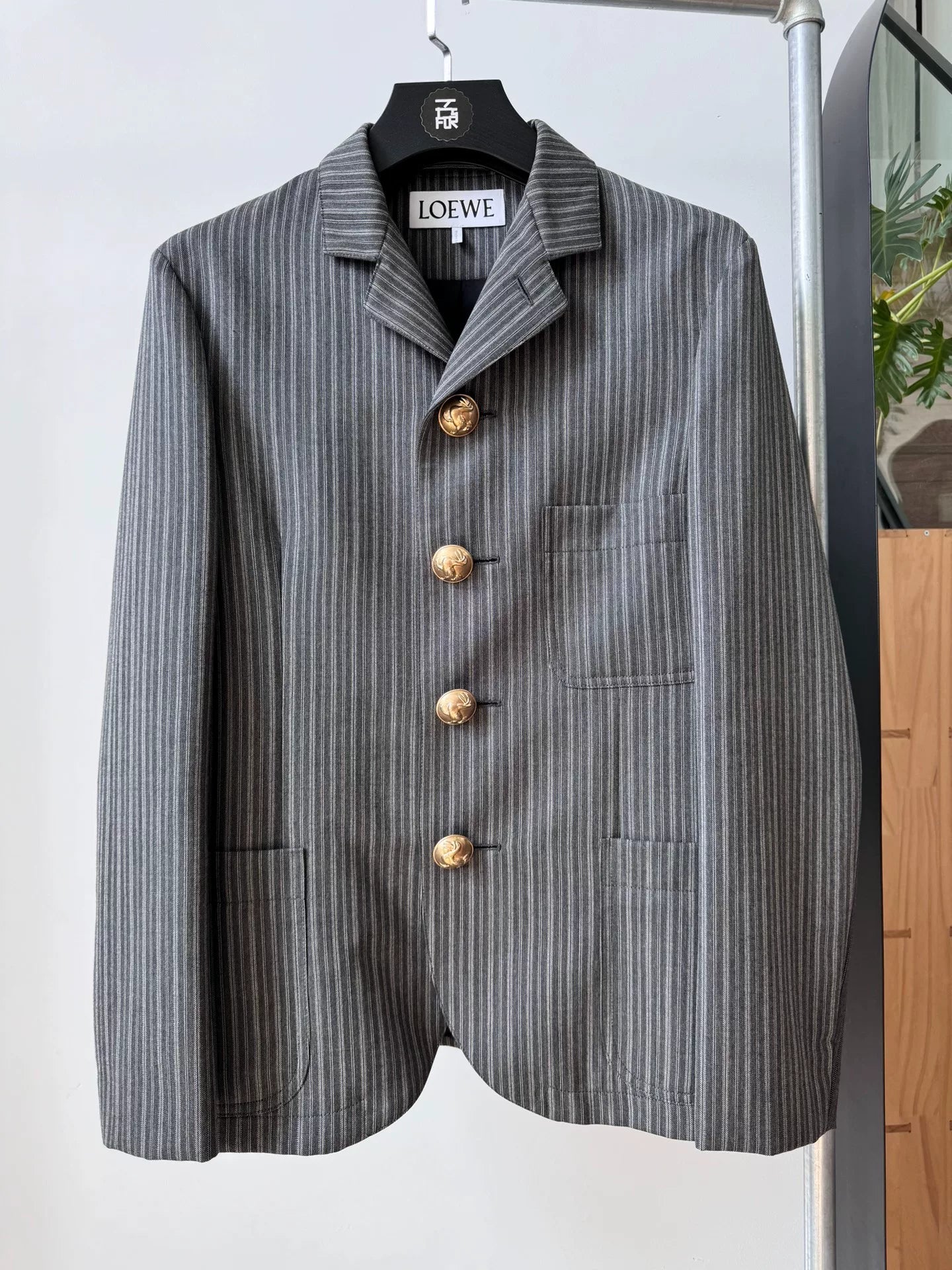 LOEWE Gray Wool Casual Blazer