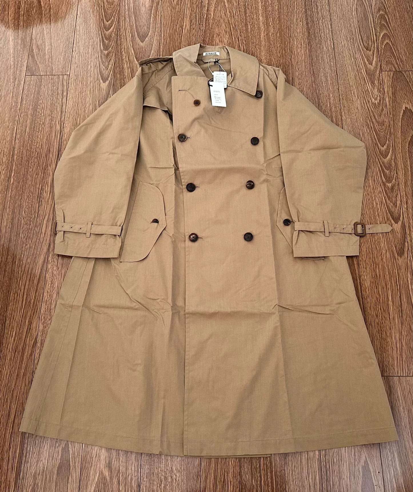 aura lee finx polyester big trench coat