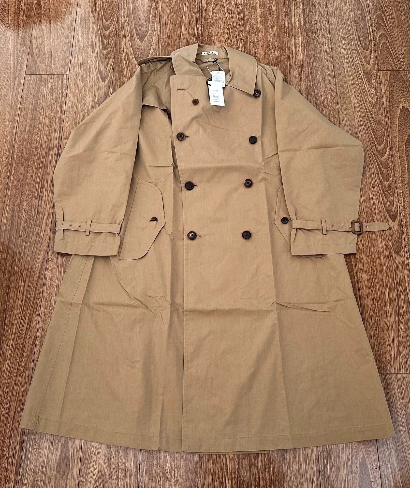 aura lee finx polyester big trench coat