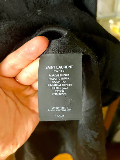 saint laurent henley wool silk shirt