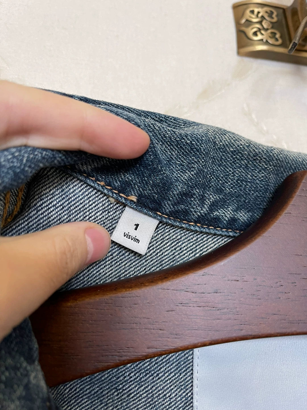Visvim Snake Leather Patch Denim Jacket