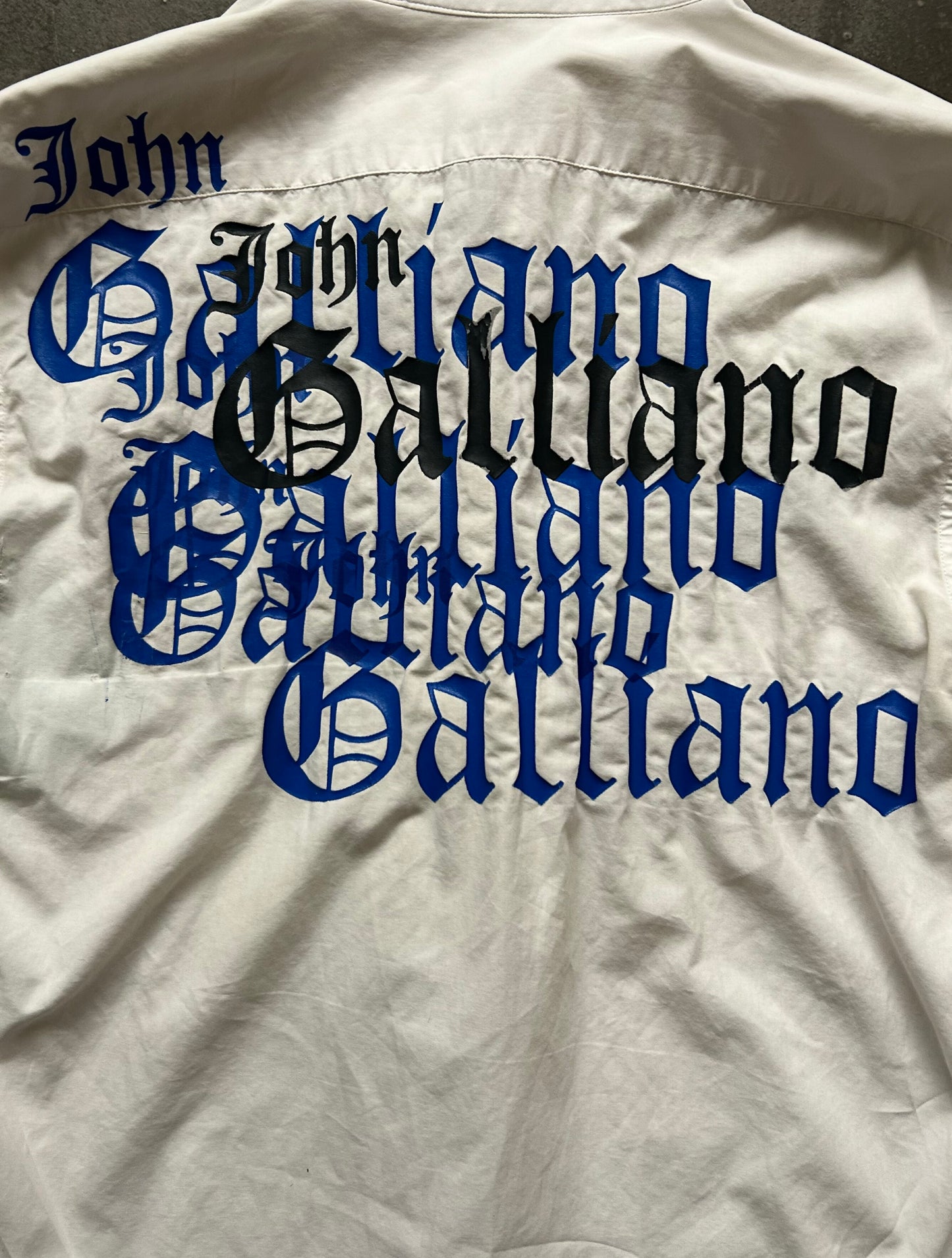 john galliano pirate print button-up shirt