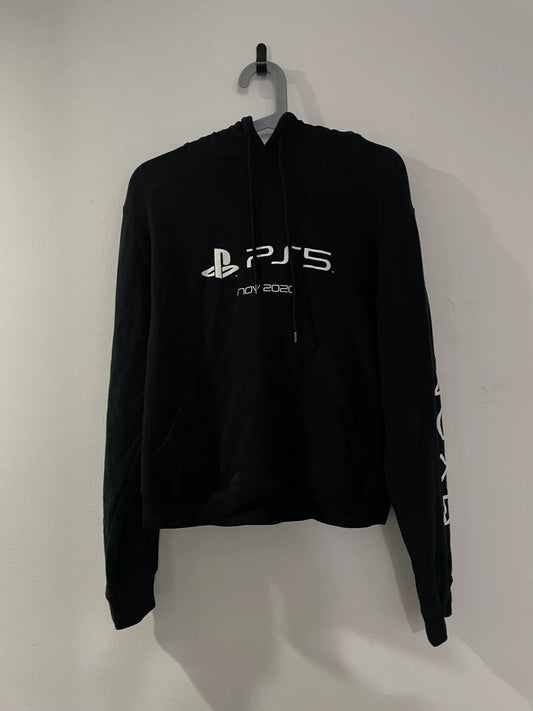 balenciaga ps5 cropped hoodie in black