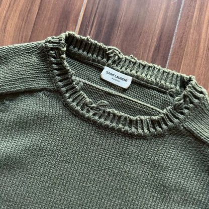 Saint Laurent Green Knit Sweater