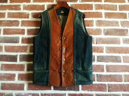 Kapital Western Leather-Trimmed Vest