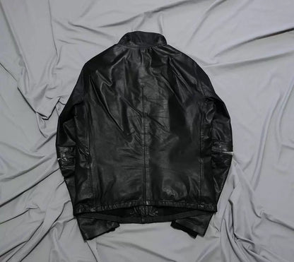 isaac sellam experience leather jacket in black