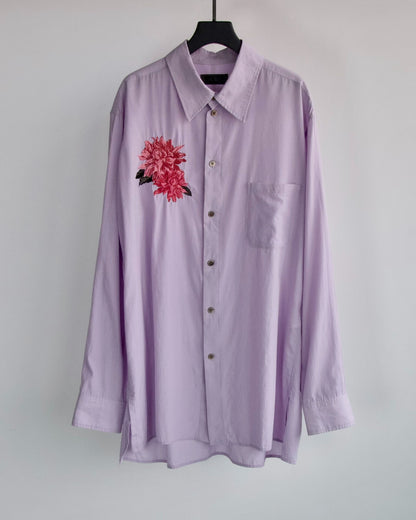 Elegant Purple Embroidered Shirt by Yohji Yamamoto