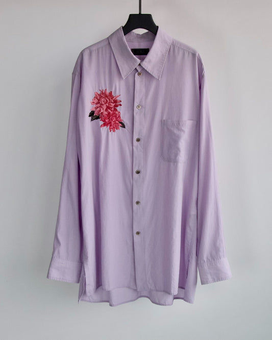Elegant Purple Embroidered Shirt by Yohji Yamamoto