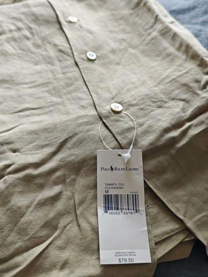 RL Polo Khaki Linen Short Sleeve Shirt