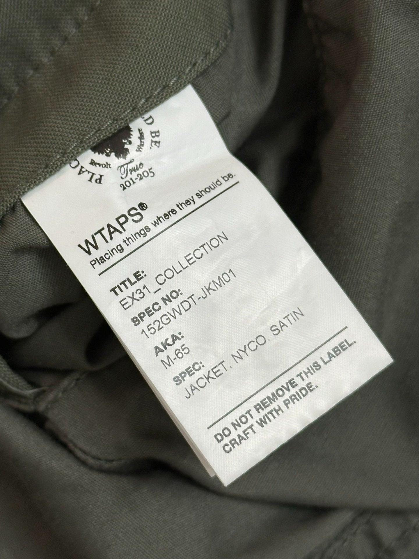 WTAPS 15AW M-65 NYCO Satin Jacket