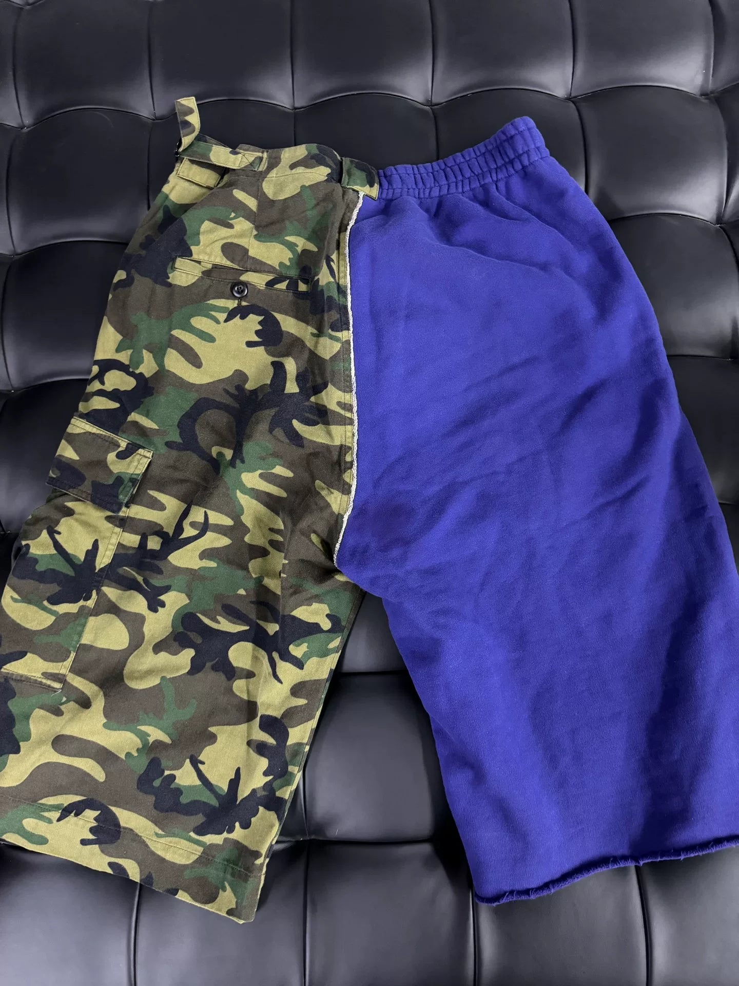 Balenciaga Camouflage Panel Blue Pants
