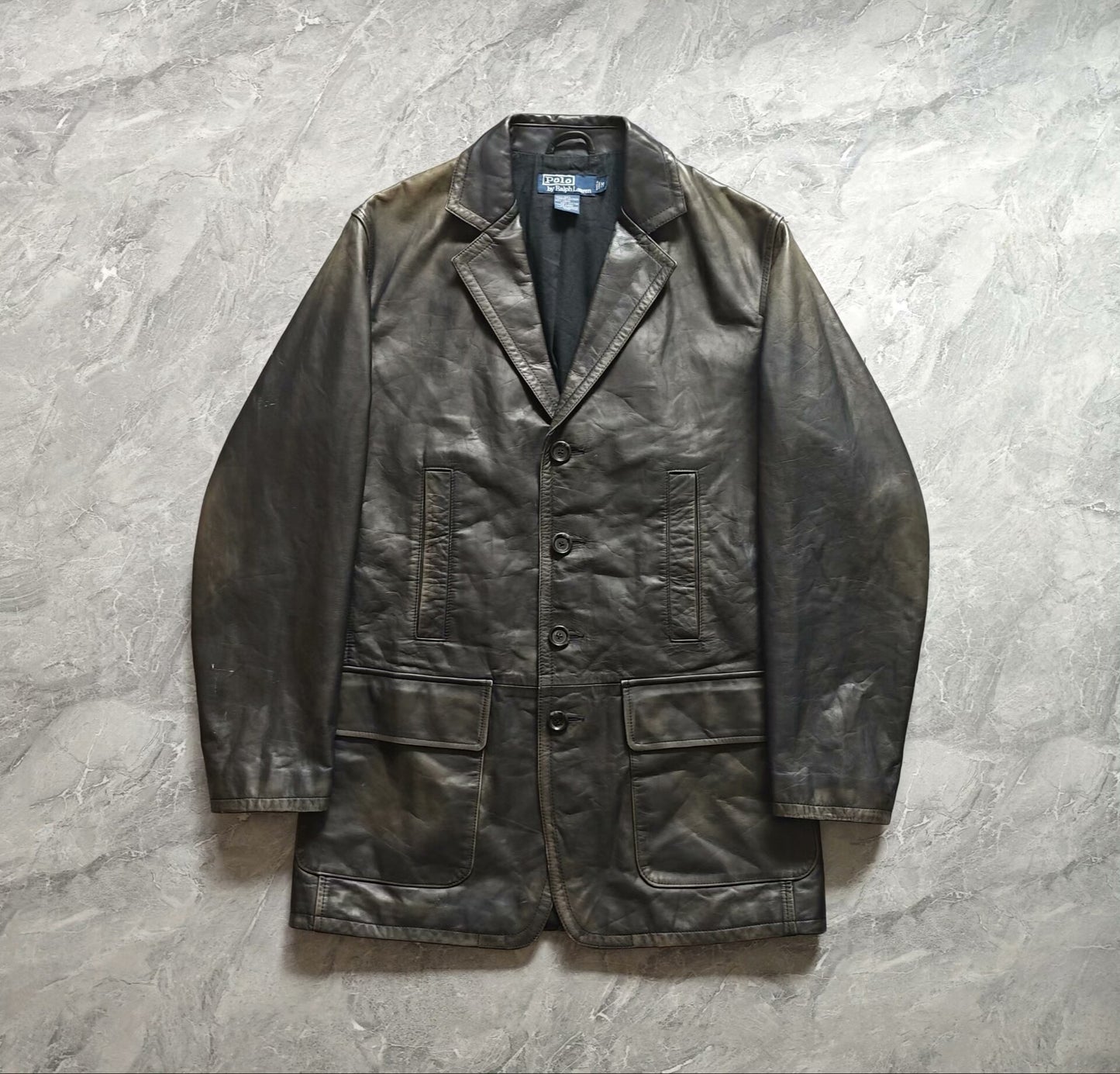 soft black leather jacket by polo ralph lauren