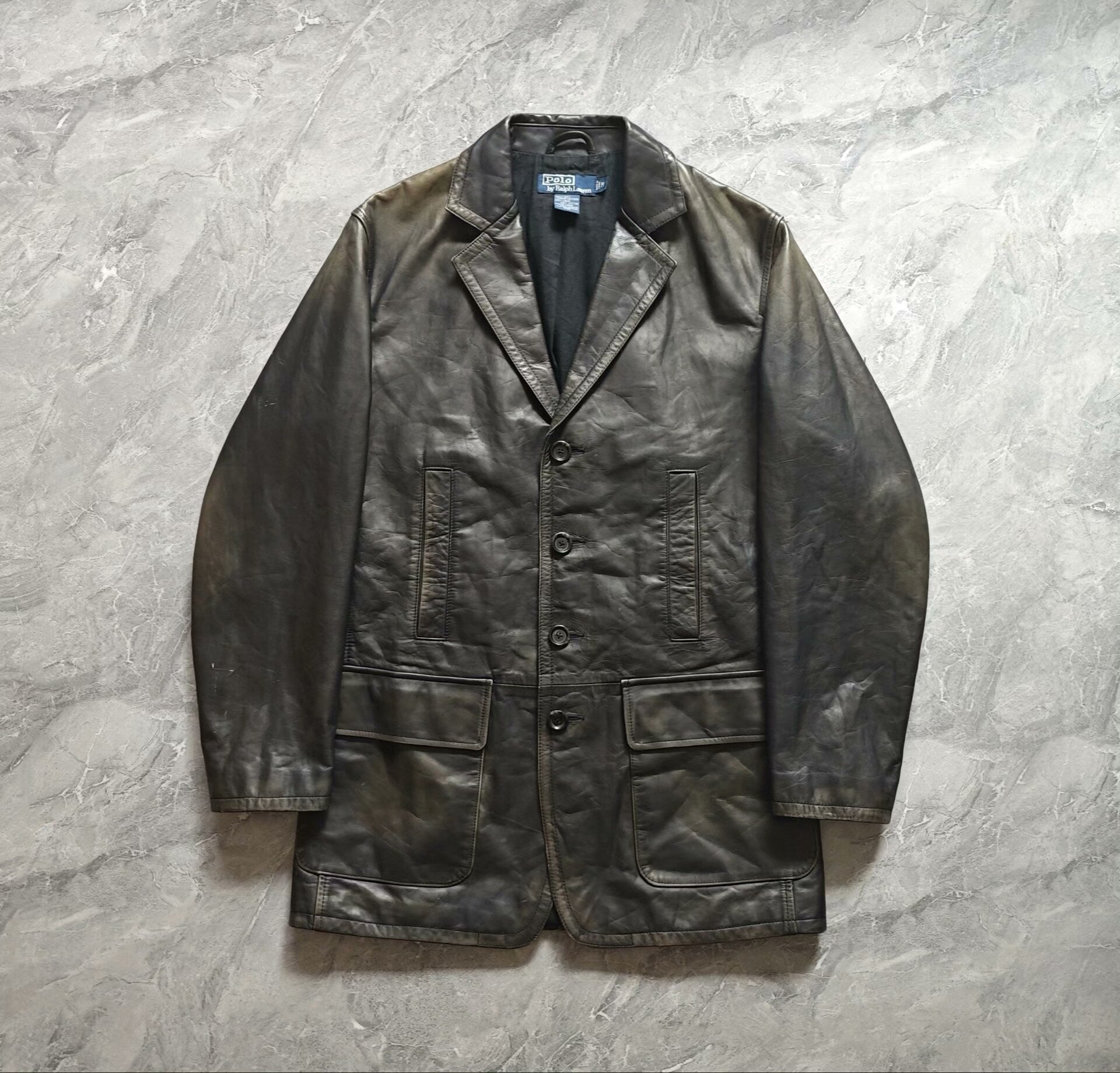 soft black leather jacket by polo ralph lauren