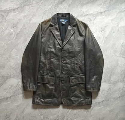 soft black leather jacket by polo ralph lauren