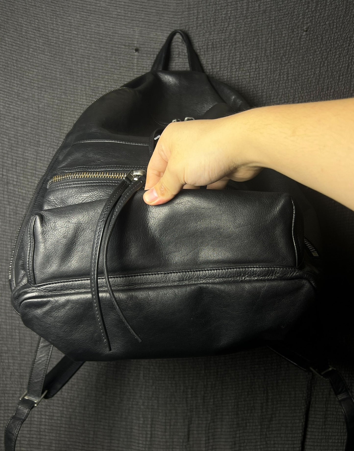 Rick Owens 18ss Pebbled Leather Backpack