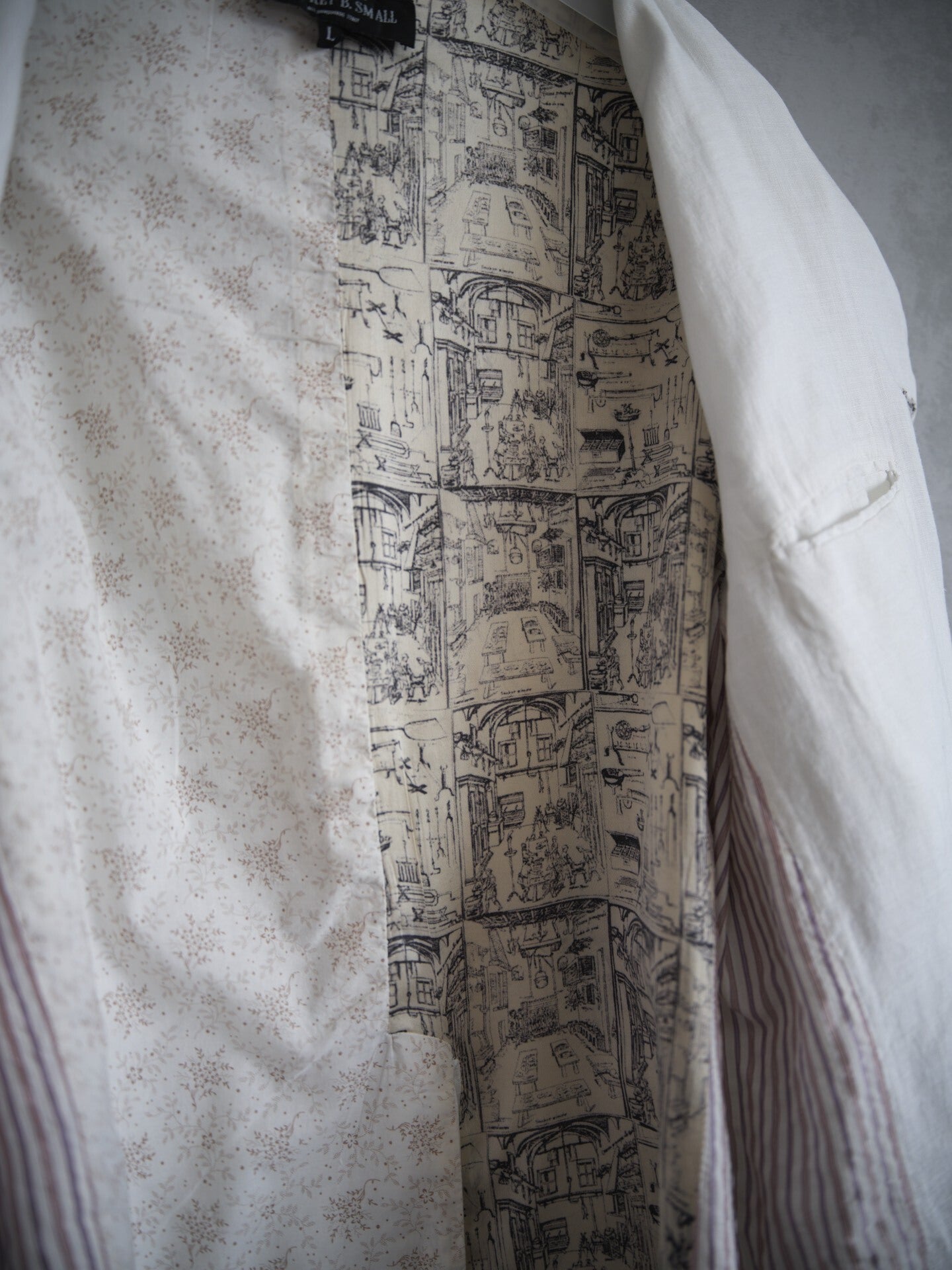 Geoffrey B. Small Antique Button Linen Suit