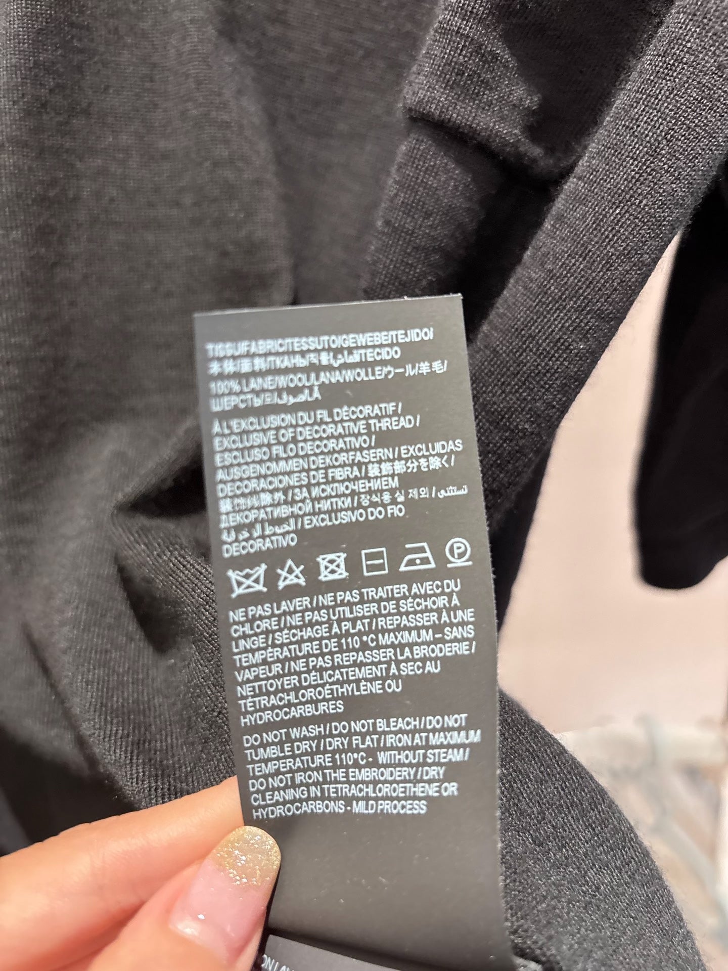 Saint Laurent Black Wool Short-Sleeve Polo