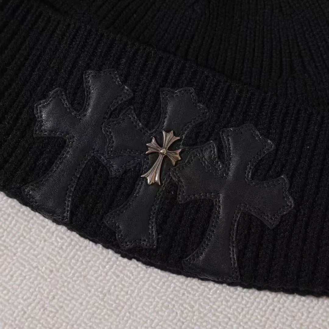 Chrome Hearts Cross Silver Cashmere Beanie