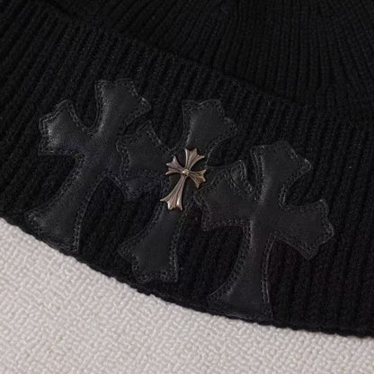 Chrome Hearts Cross Silver Cashmere Beanie