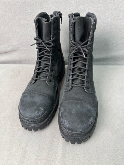 balenciaga strike vintage military boots black