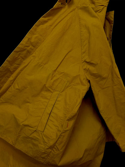 mustard yellow wax cotton hooded coat