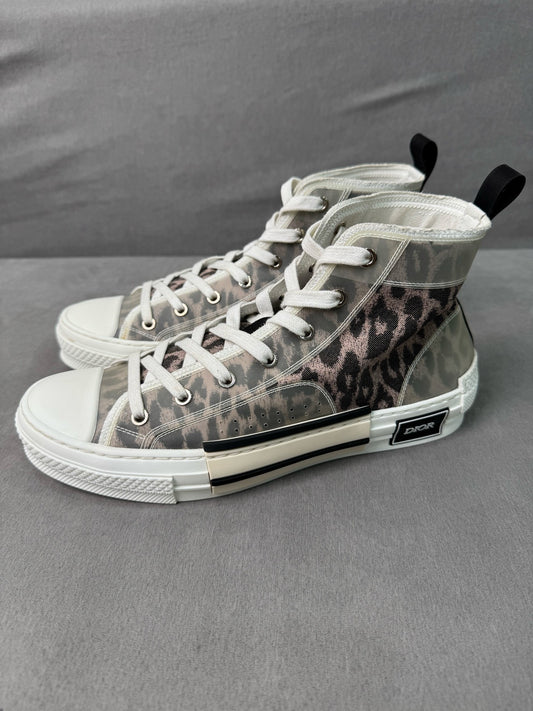 Dior B23 Leopard Print High Top Sneakers