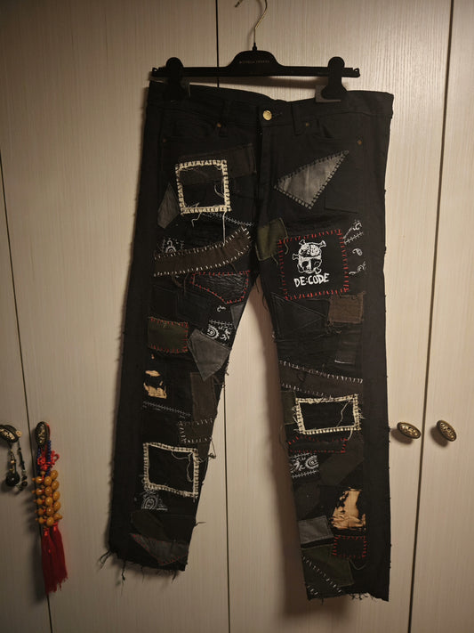 unique handmade patchwork punk pants