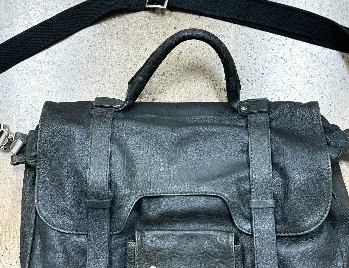 Maison Margiela Mail Bag in Black Leather