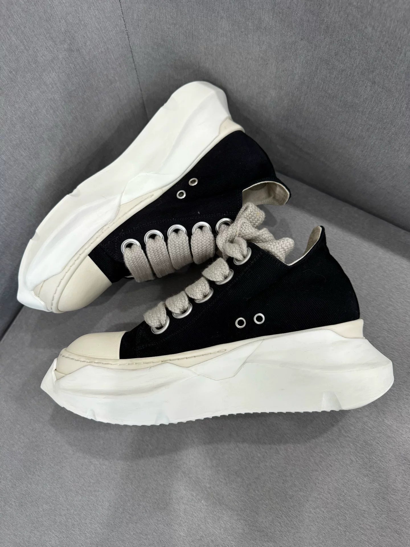 Rick Owens High-Top Thick Sole Sneakers