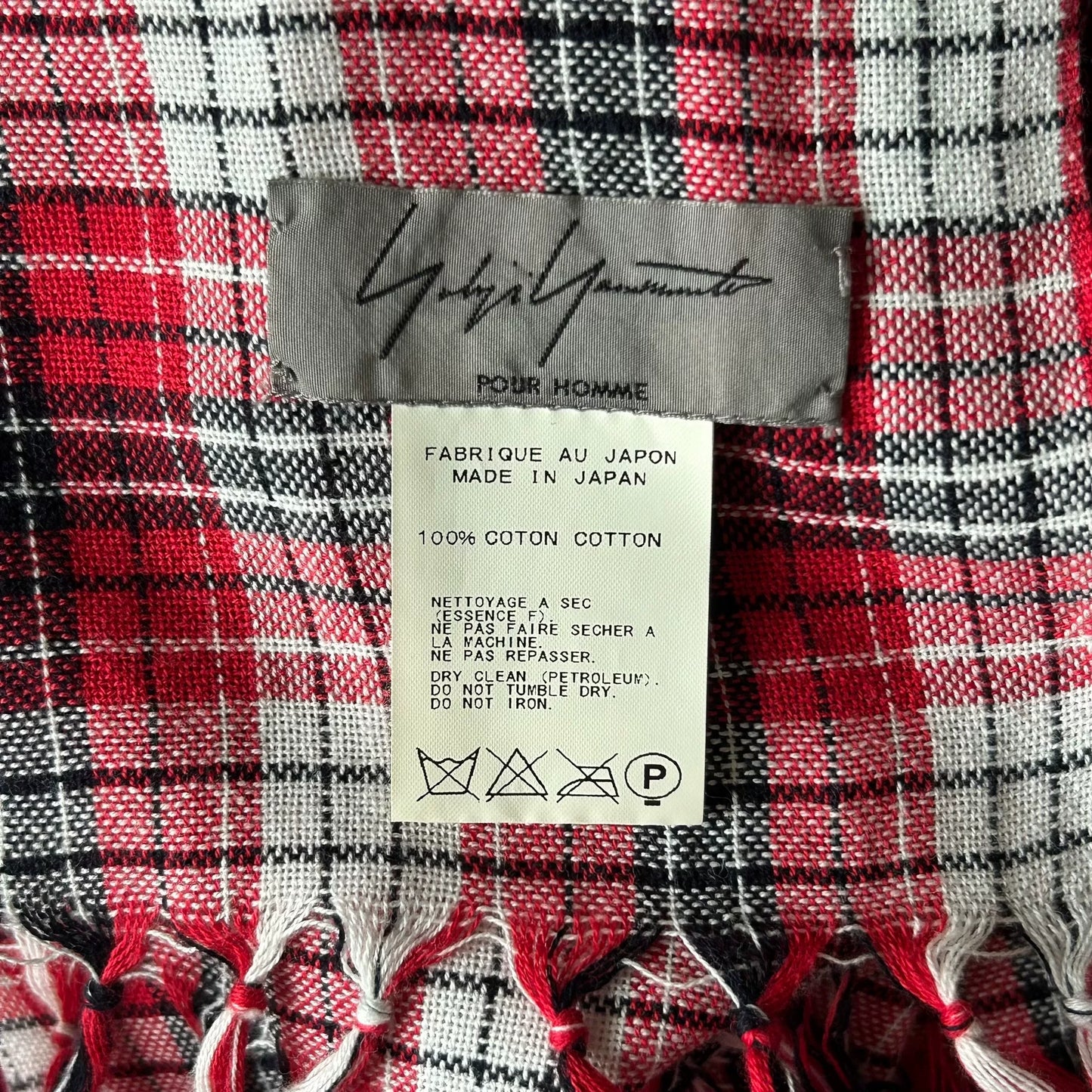 Yohji Yamamoto 13ss Red Plaid Scarf