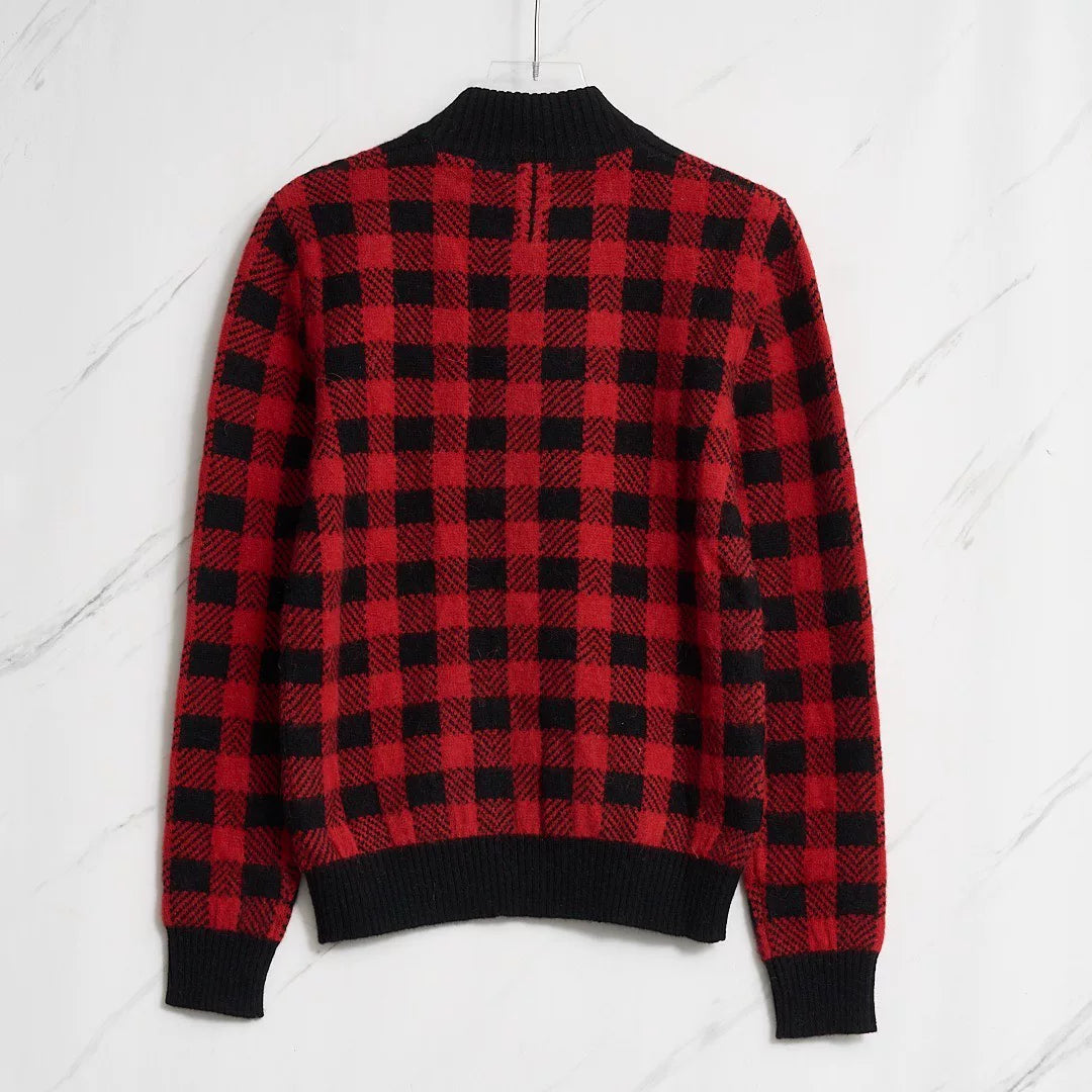 Saint Laurent Men's Classic Checkered Sweater