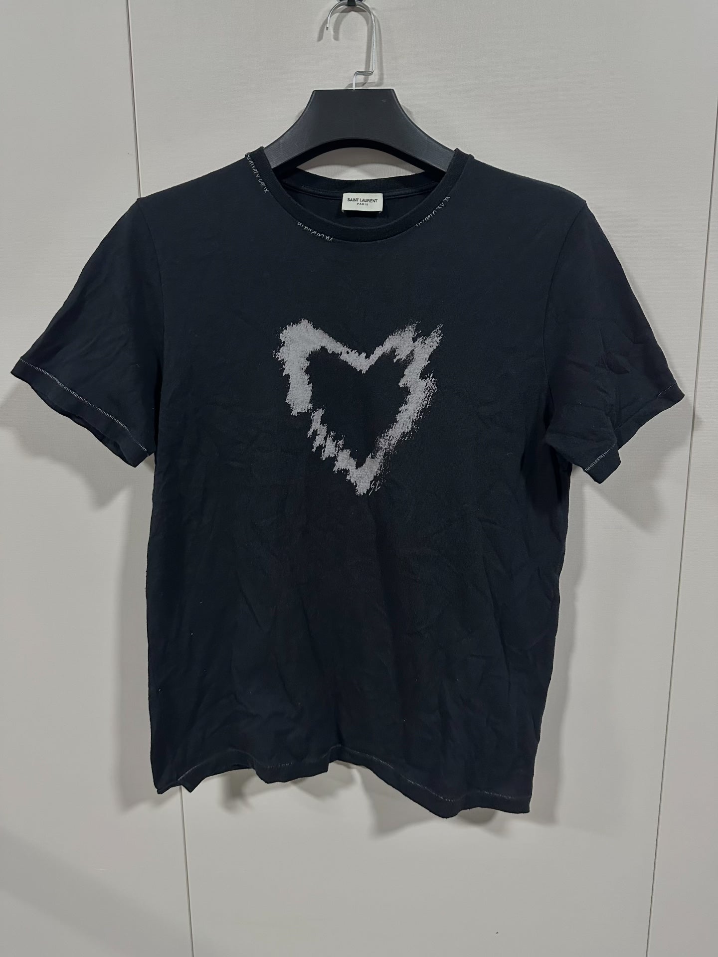 Saint Laurent 21SS Heart Distressed Print T-shirt