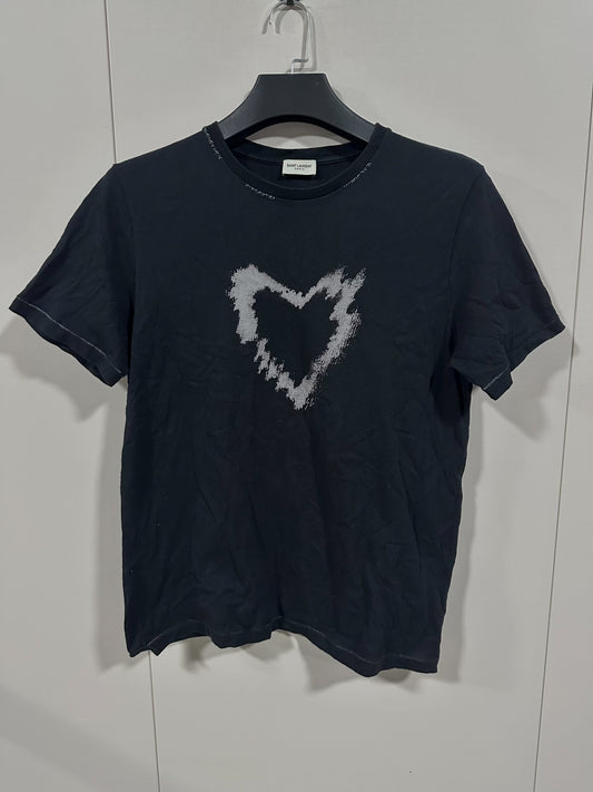 Saint Laurent 21SS Heart Distressed Print T-shirt