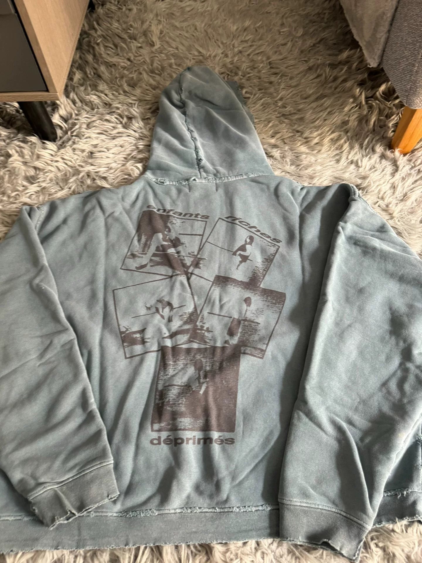 ERD 23FW Blue Washed School Illustration Hoodie
