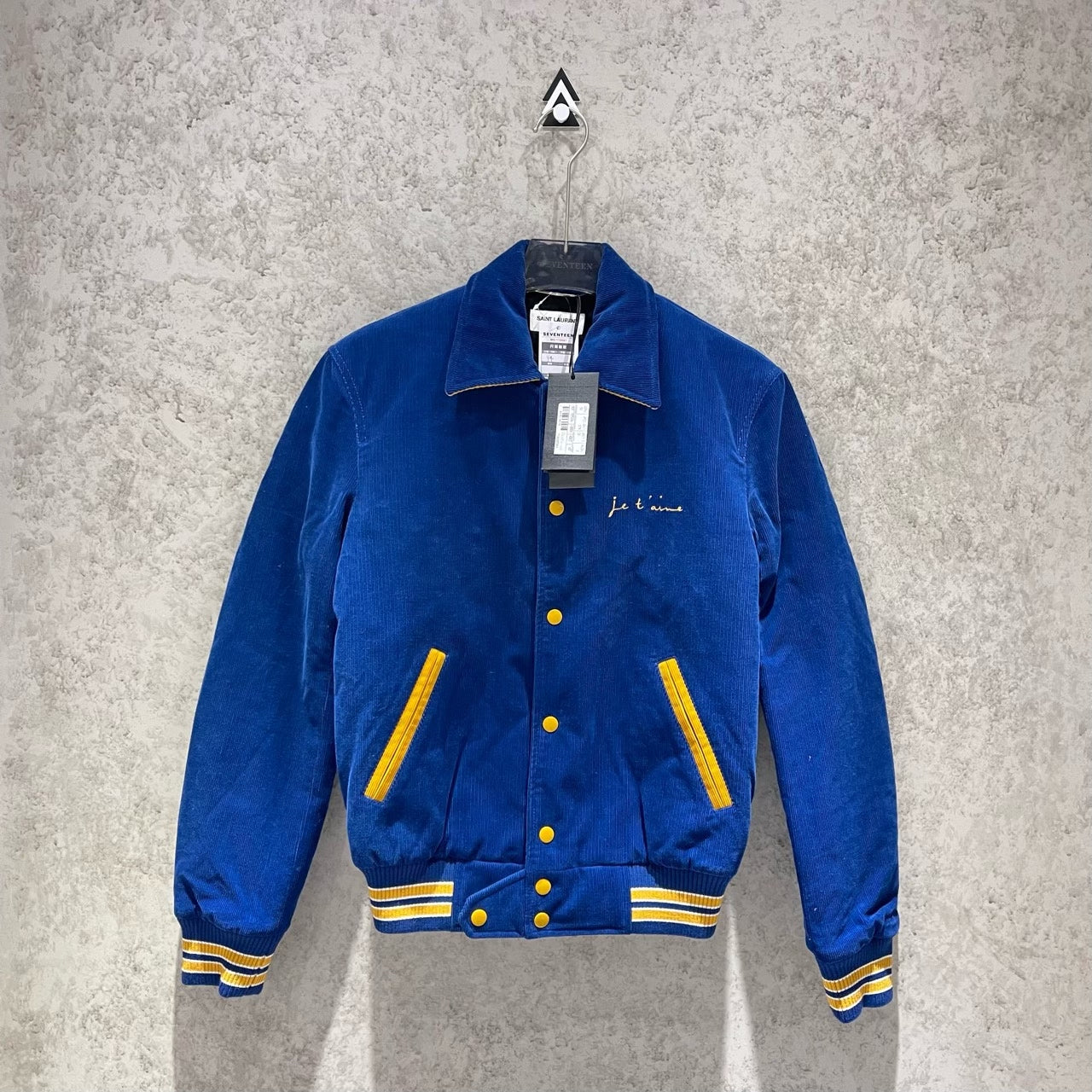 Saint Laurent Blue Corduroy Baseball Jacket