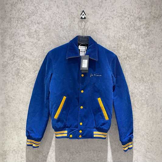 Saint Laurent Blue Corduroy Baseball Jacket