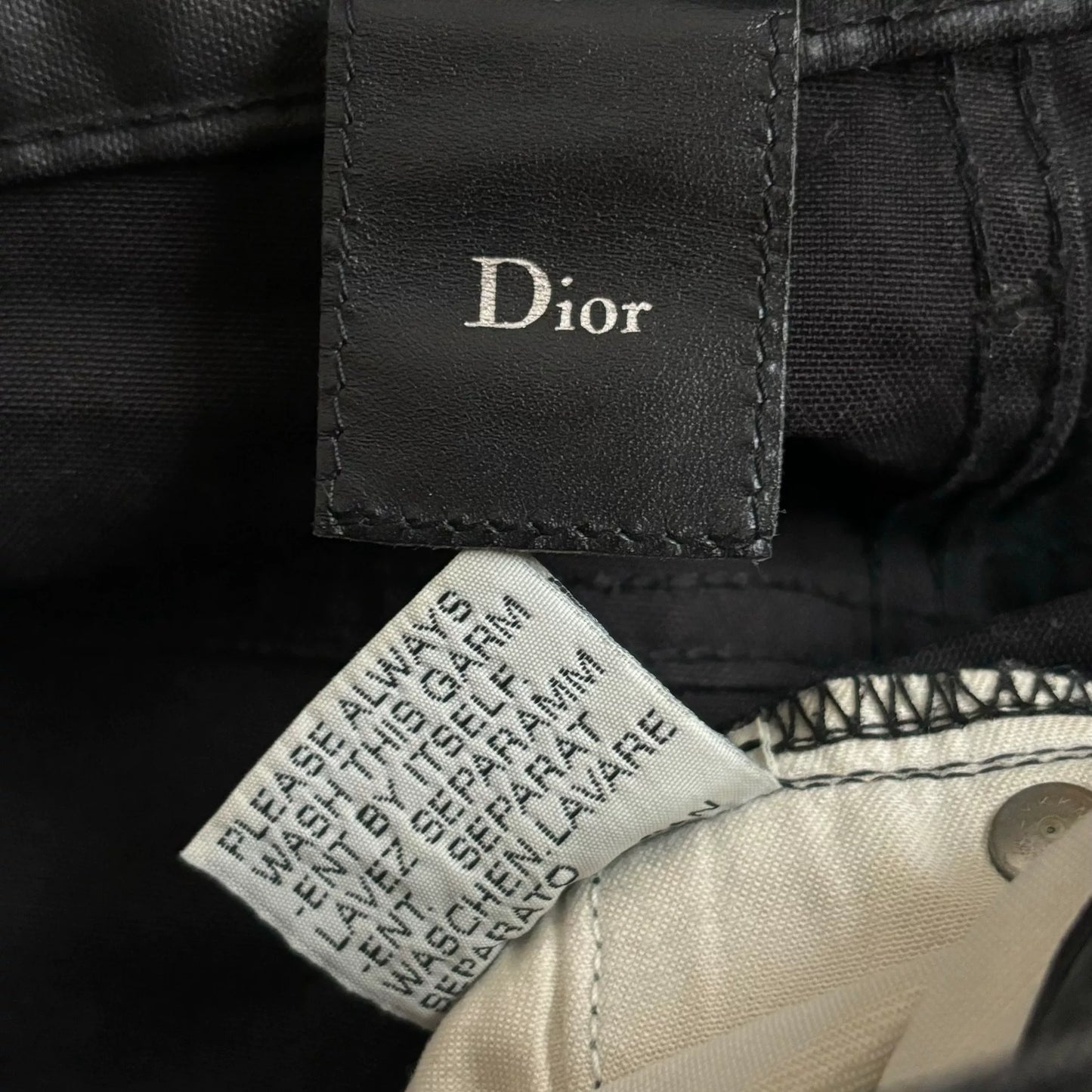 Dior Homme Black Waxed Cotton Pants