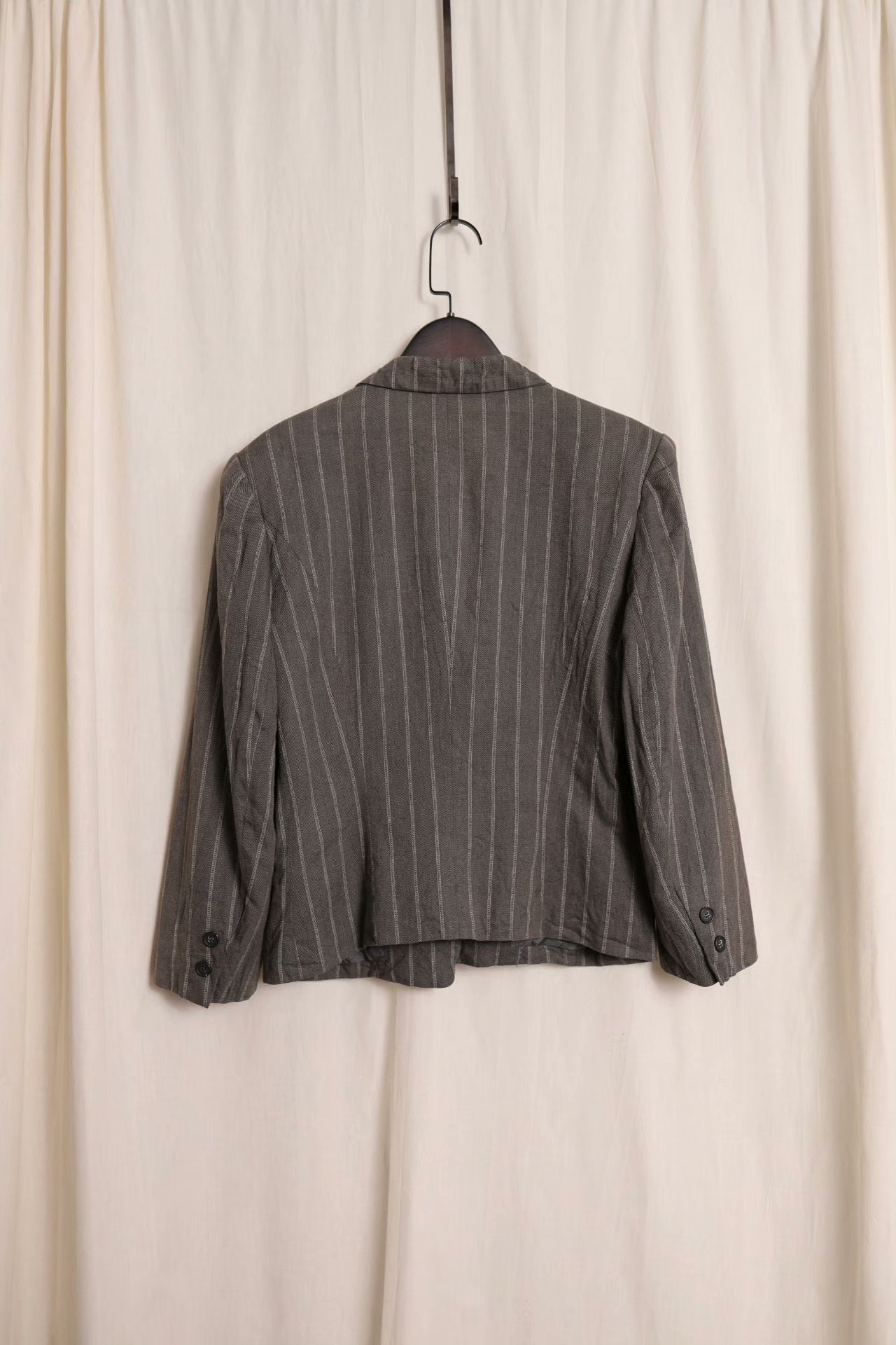 Y's by Yohji Yamamoto Gray Stripe Coat
