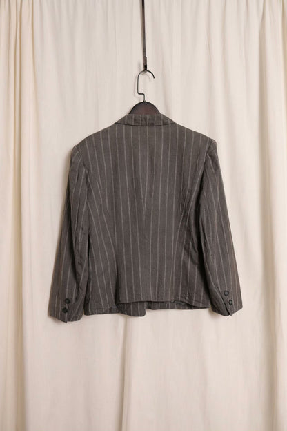 Y's by Yohji Yamamoto Gray Stripe Coat