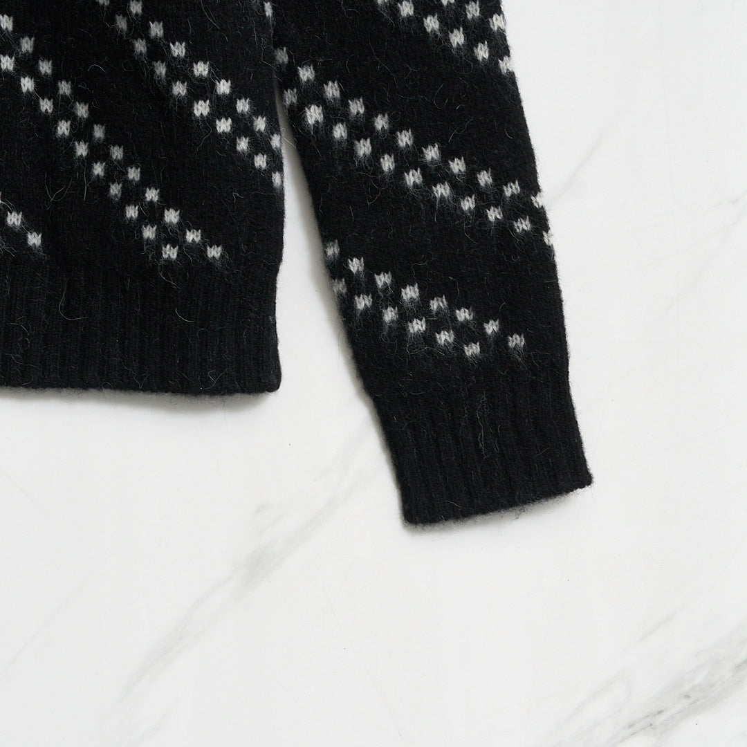 Saint Laurent Men's Zigzag Pattern Sweater