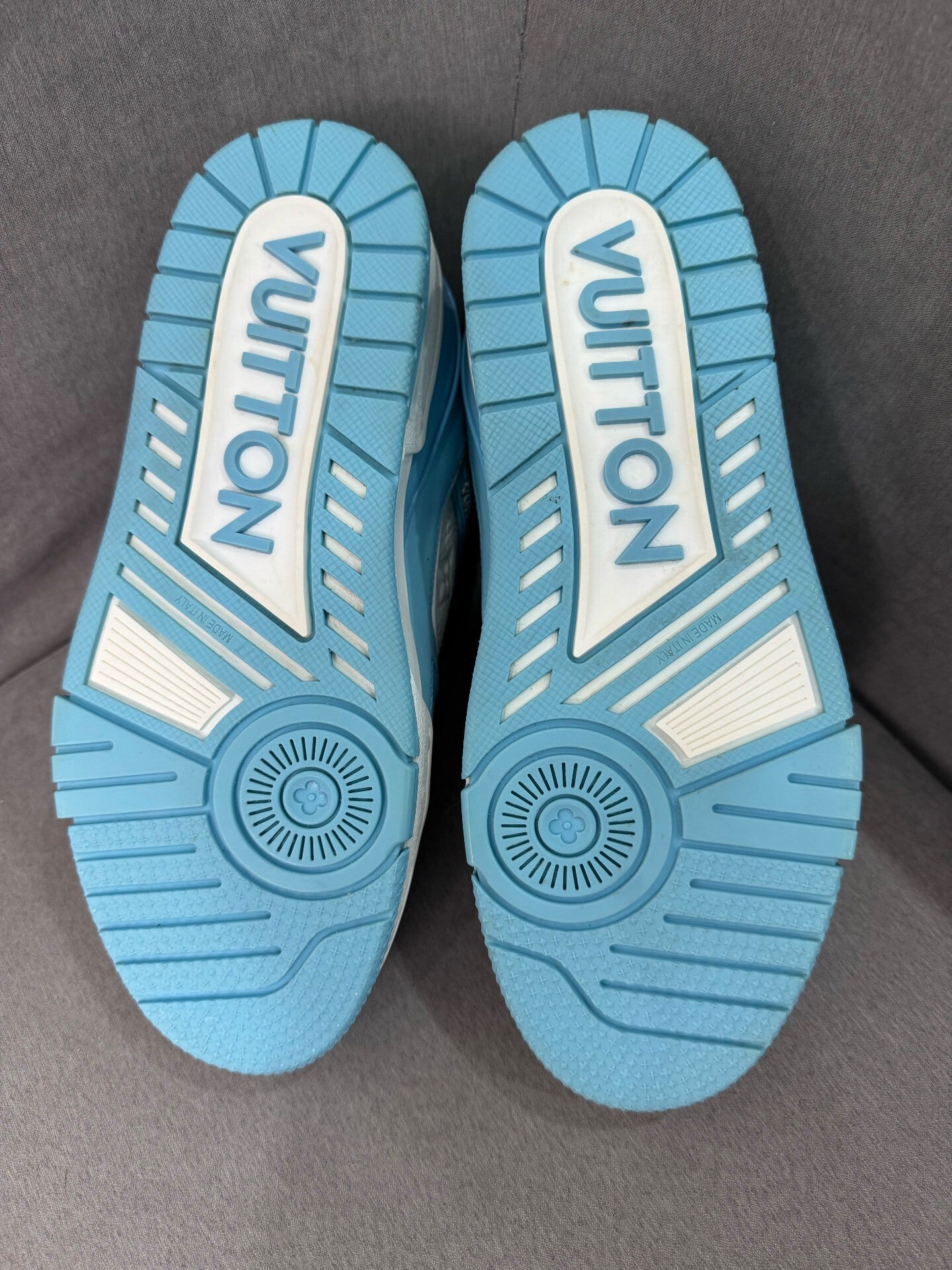 louis vuitton trainer sneakers in sky blue