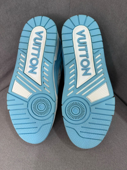 louis vuitton trainer sneakers in sky blue