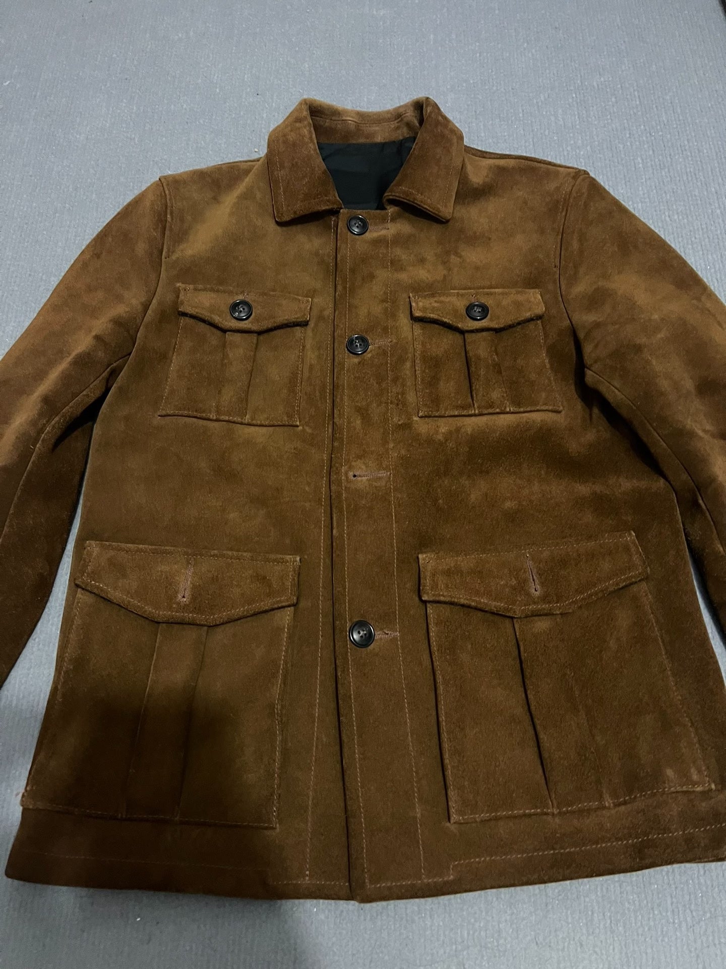 Vintage Suede Military Leather Jacket