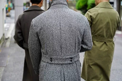 luxury black and white polo coat