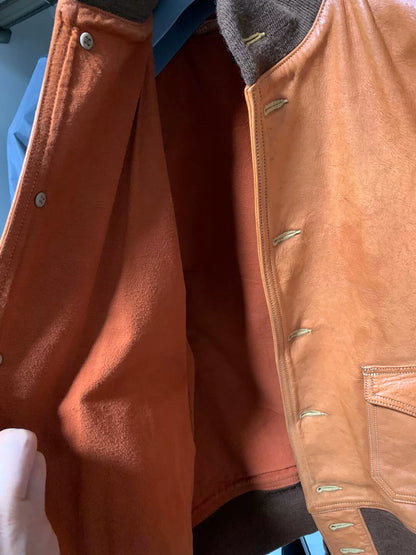 freewheelers brown leather jacket size 38