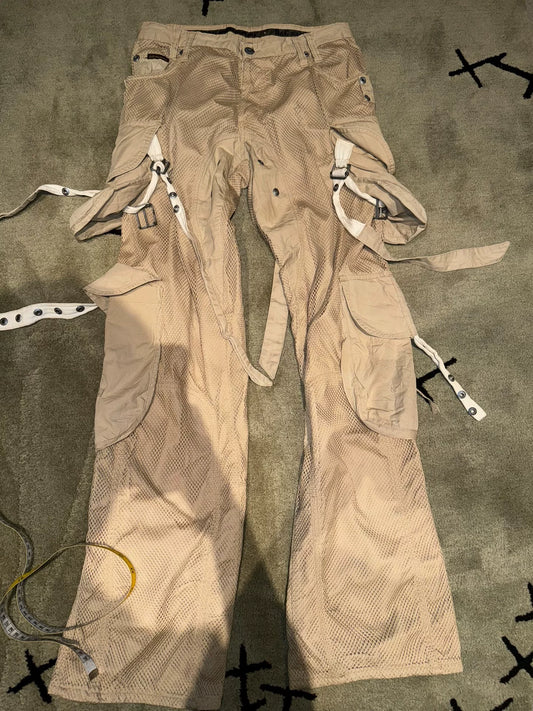 dolce&gabbana distressed cargo pants with straps