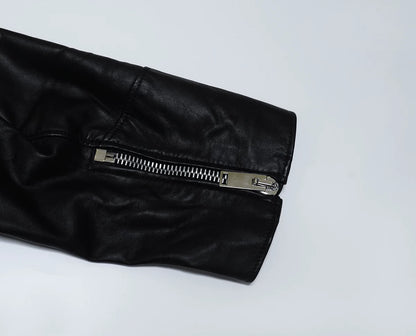 black calf leather rider jacket