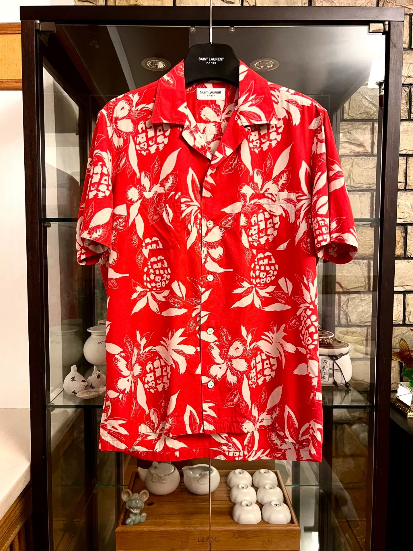 saint laurent vintage pineapple print shirt